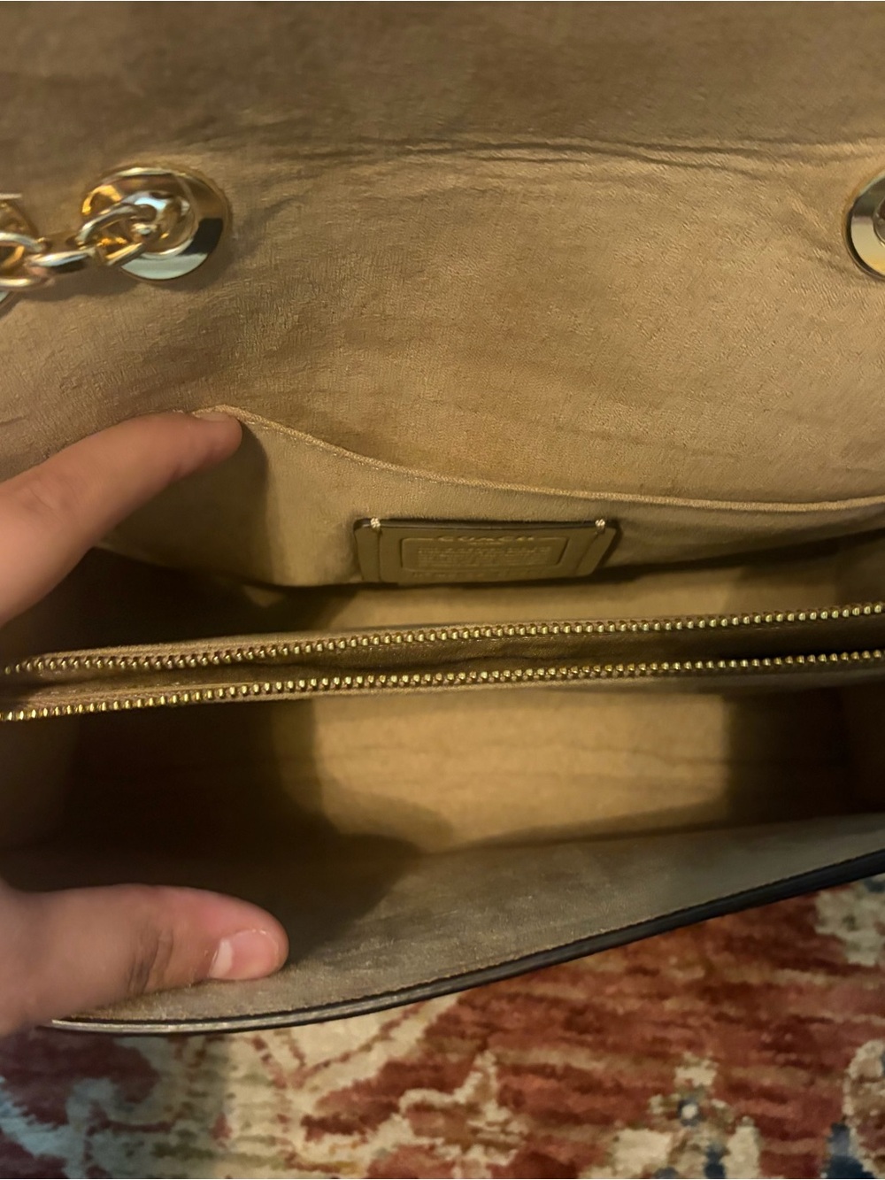 Coach Colorblock Signature Crossbody in White, Saddle Brown and Brown - Picture 4 of 5